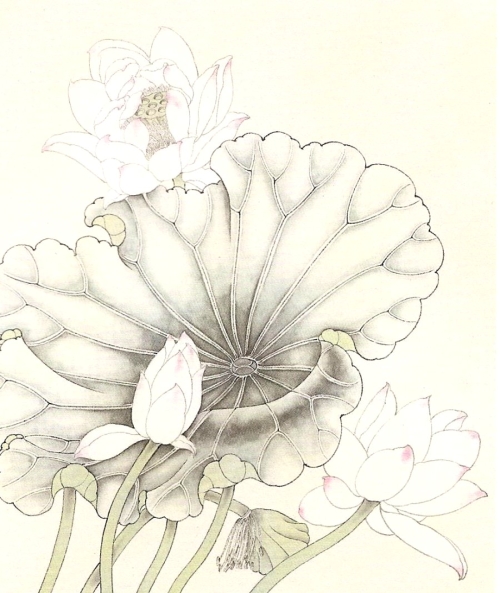 Le lotus en peinture chinoise gongbi, étape 2
