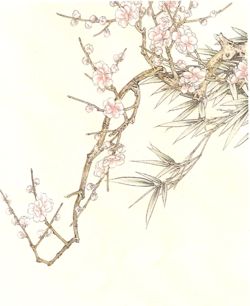 La fleur de prunier en peinture chinoise gongbi, étape 2