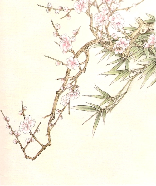 La fleur de prunier en peinture chinoise gongbi, étape 3