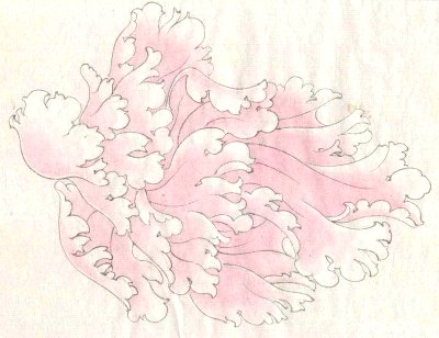 Le pivoine en peinture chinoise gongbi, la fleur étape 2