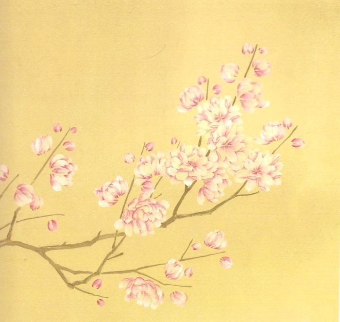 Les fleurs de poirier en peinture chinoise mogu, étape 2