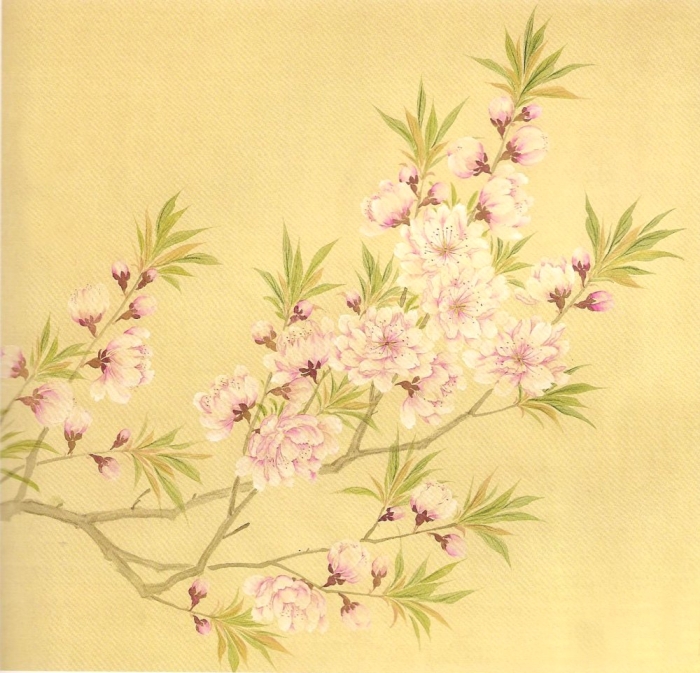 Les fleurs de poirier en peinture chinoise mogu, étape 3