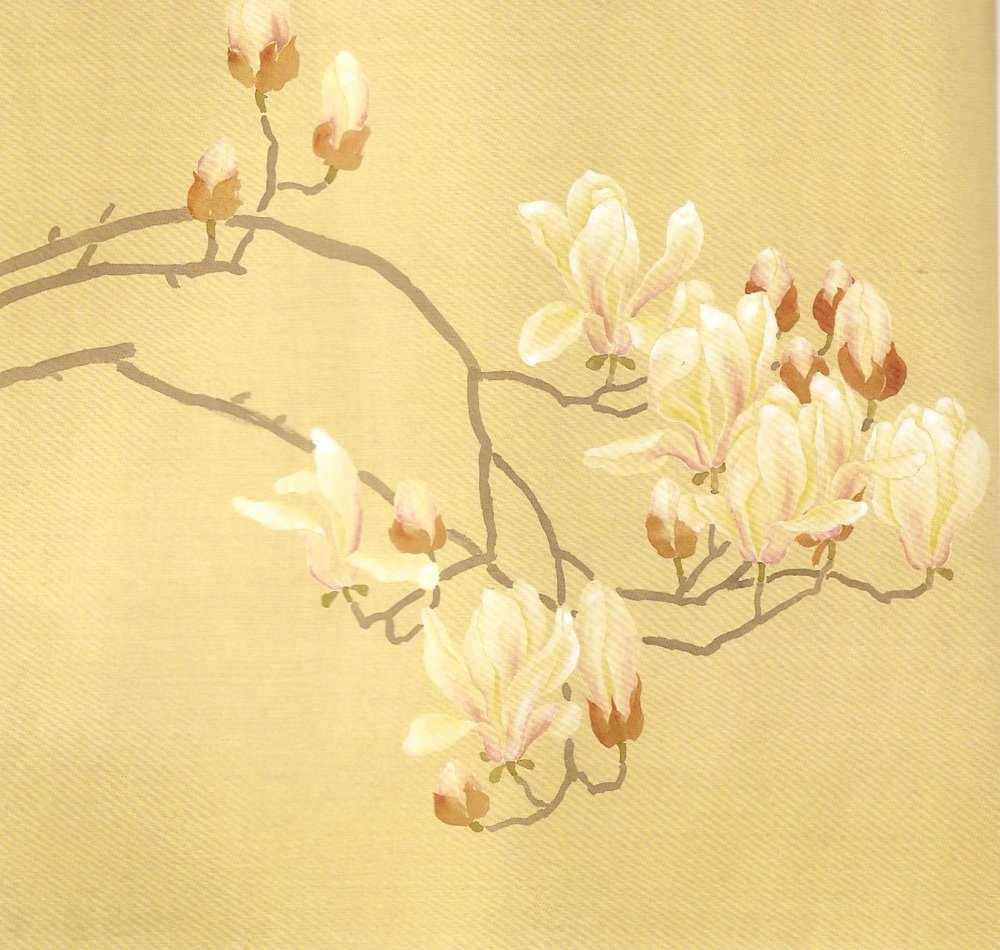 Les magnolias en peinture chinoise mogu, étape 3