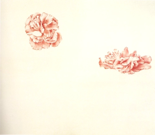 Les coquelicots en peinture chinoise mogu, étape 2