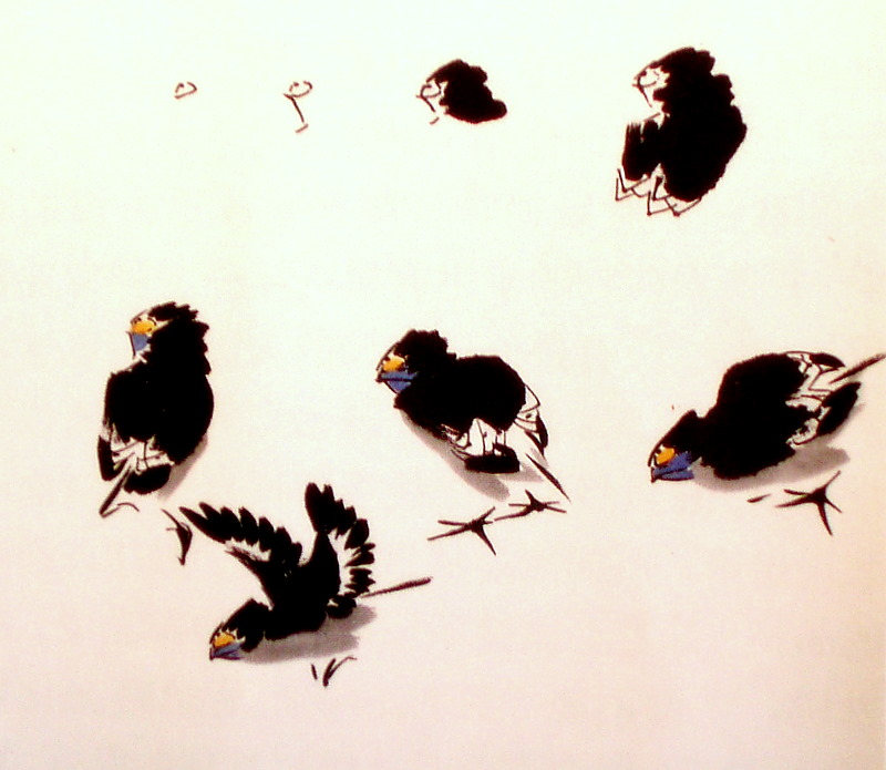 La mésange en peinture chinoise xieyi