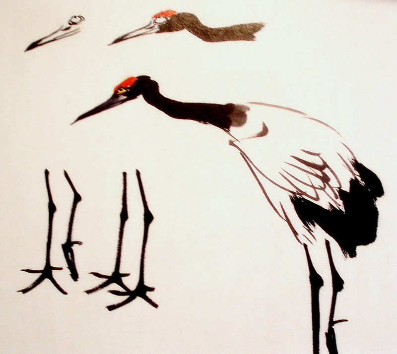 La grue en peinture chinoise xieyi
