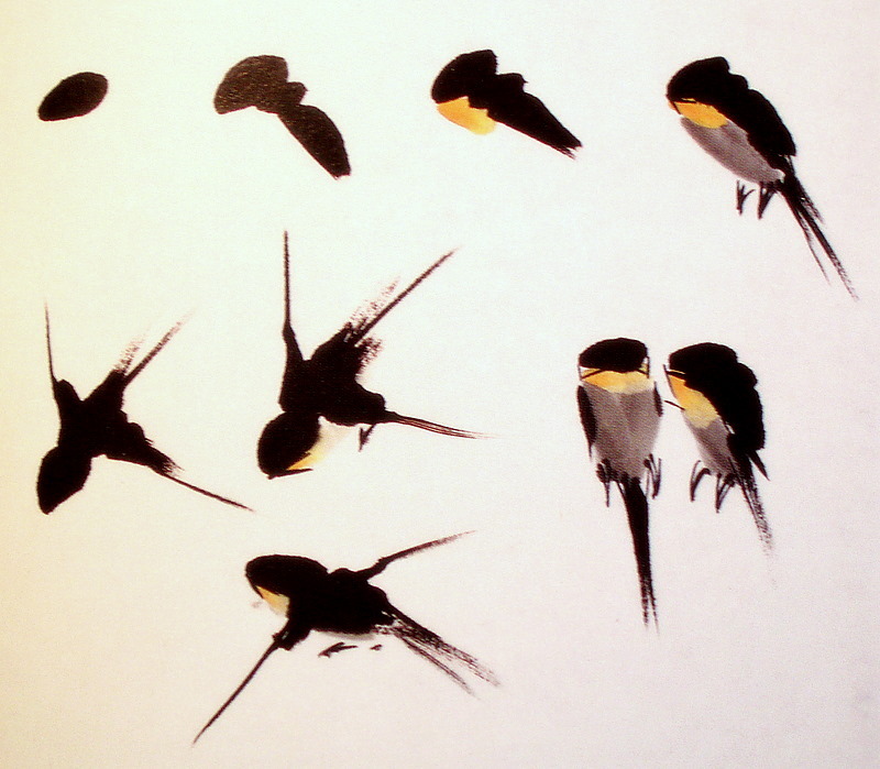 L'hirondelle en peinture chinoise xieyi