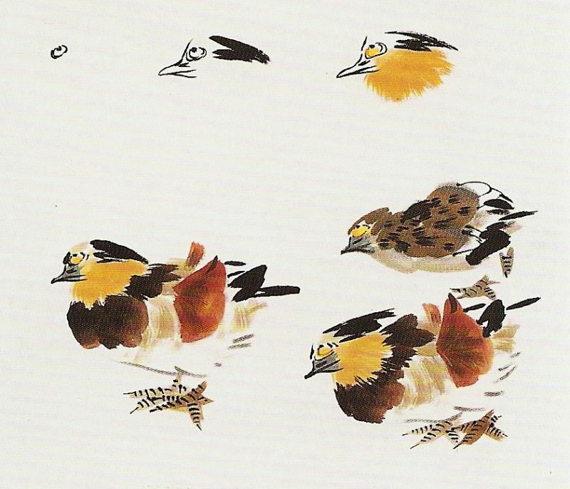 Le canard mandarin en peinture chinoise xieyi