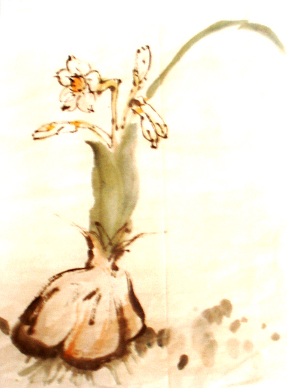 Peinture chinoise Xieyi narcisse