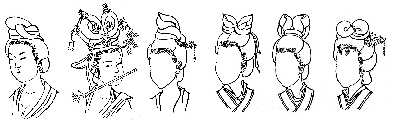 Peinture chinoise gongbi : Coiffure pour les héroïnes