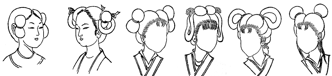 Peinture chinoise gongbi : Coiffure pour les jeunes filles ou les servantes