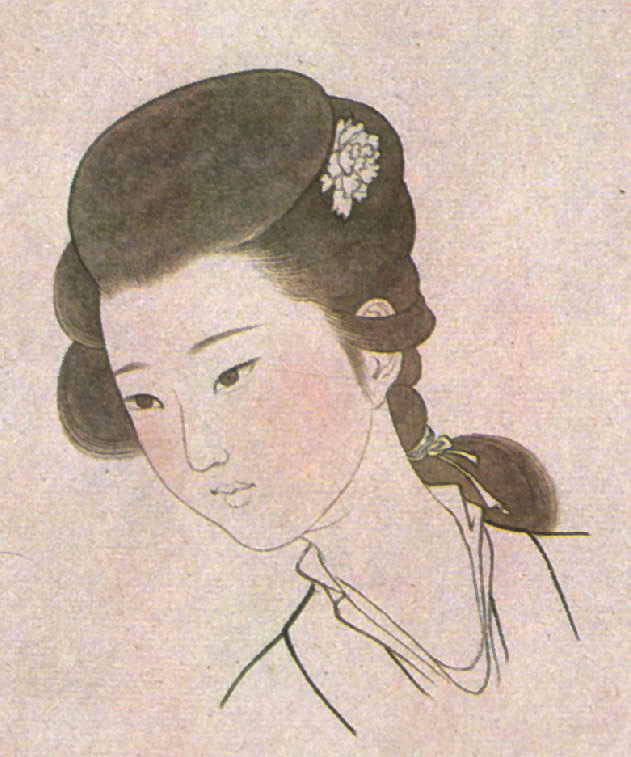 Peinture chinoise gongbi : la tête, étape 2.