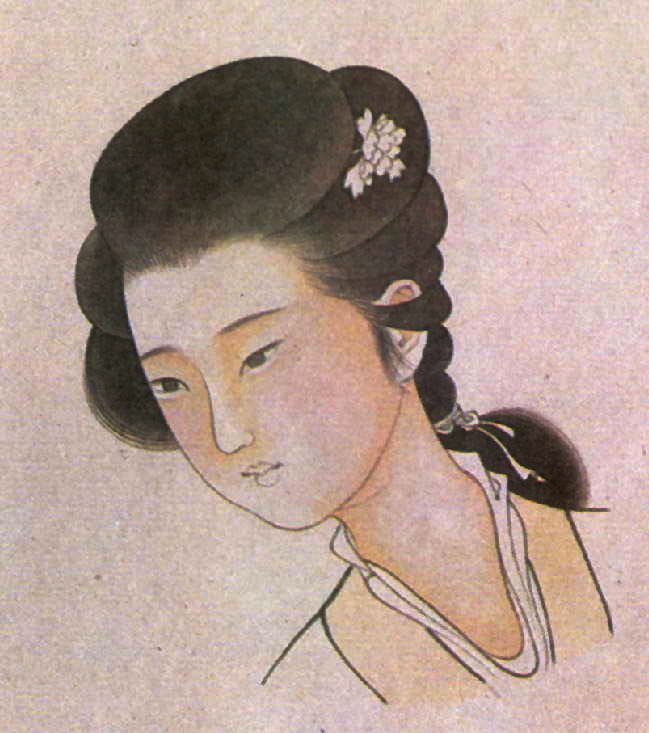 Peinture chinoise gongbi : la tête, étape 3.