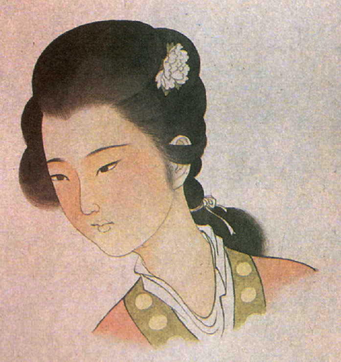 Peinture chinoise gongbi : la tête, étape 4.