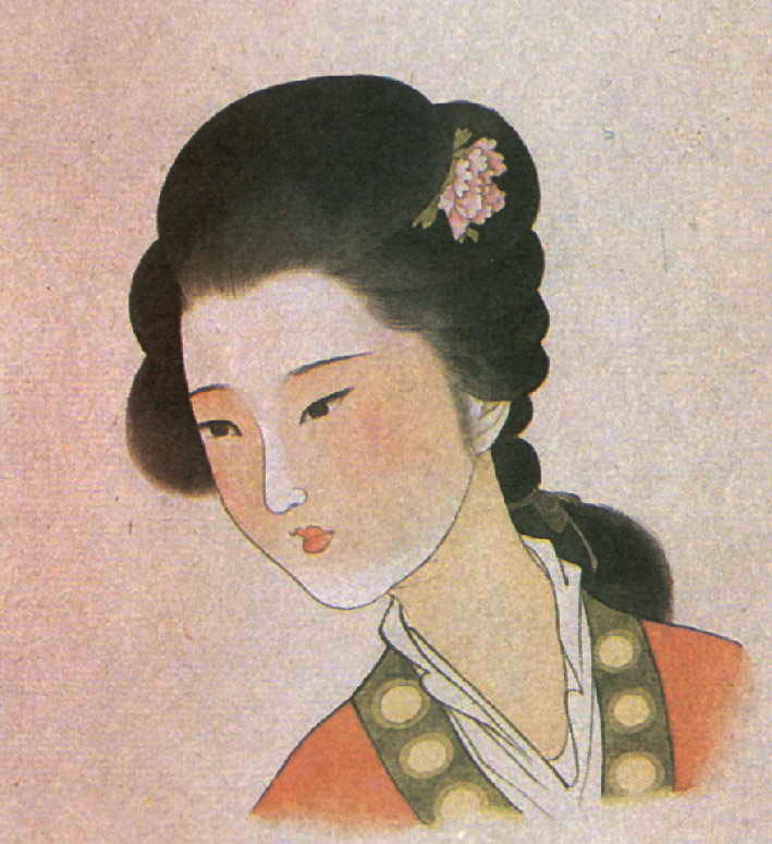 Peinture chinoise gongbi : la tête, étape 5.