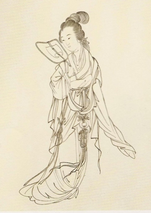 Personnage en peinture chinoise gongbi : étape 1.