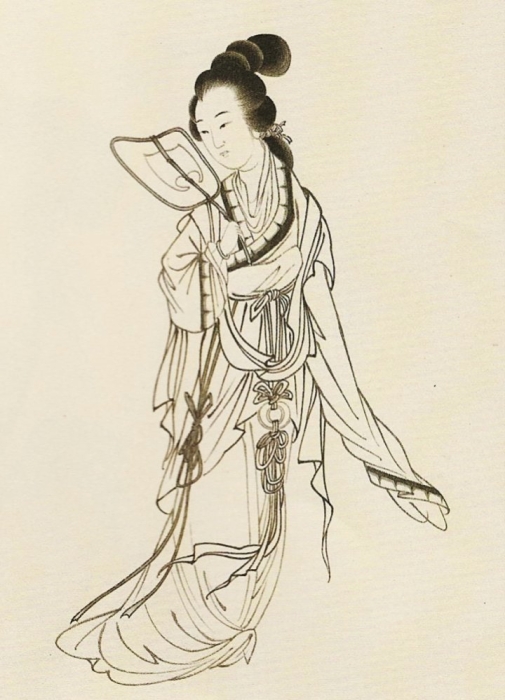 Personnage en peinture chinoise gongbi : étape 2.