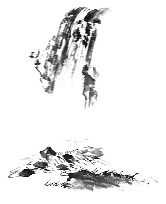 Peinture chinoise : les cascades