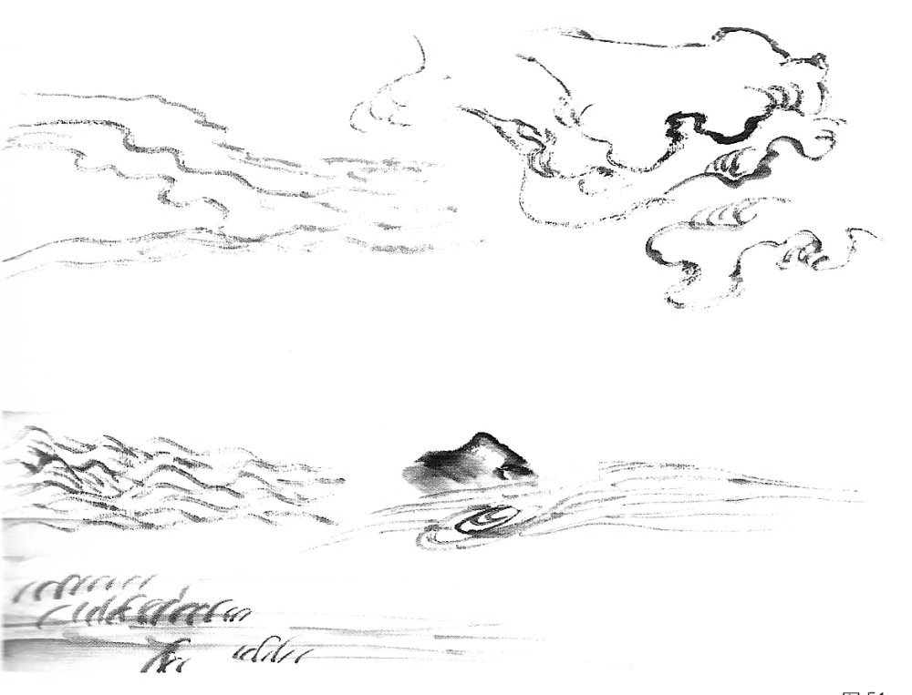 Peinture chinoise : nuage et eau