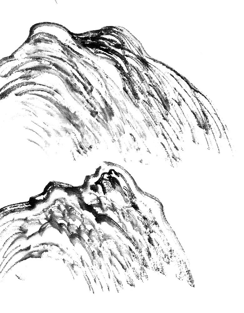 Peinture chinoise : les montagnes arrondies
