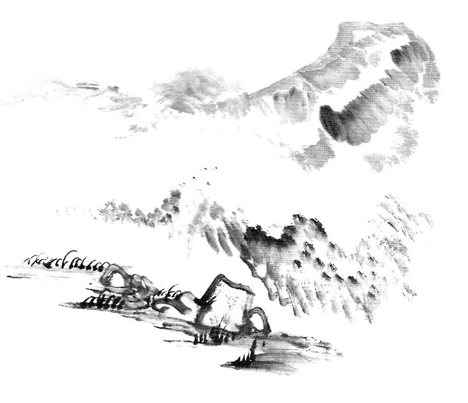 Peinture chinoise : nuage et eau