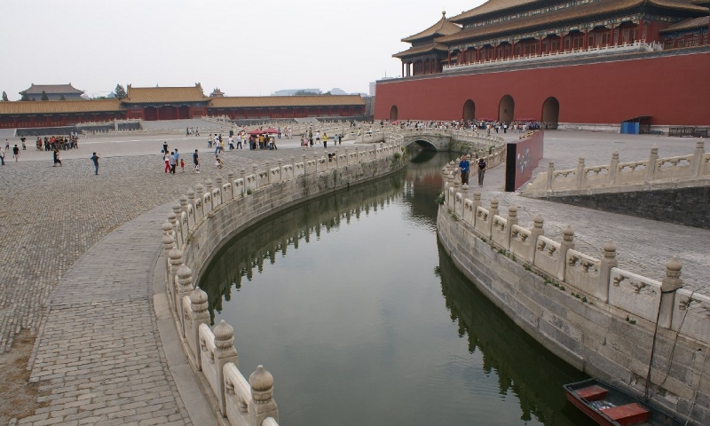 Beijing, Pékin, Les Eaux d'or de la porte de l'Harmonie Suprême de la Cité Interdite
