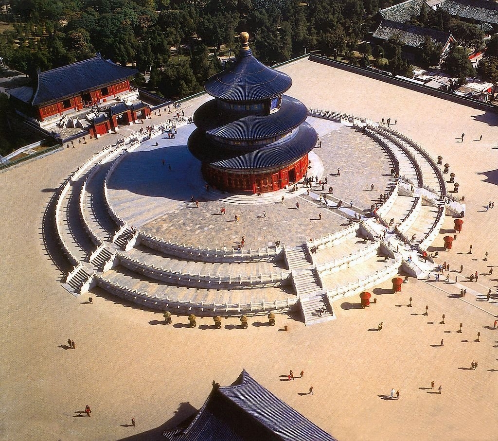 Le Temple du Ciel de Beijing vu du Ciel