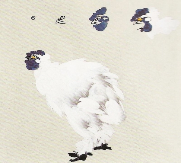 La poule blanche en peinture chinoise xieyi
