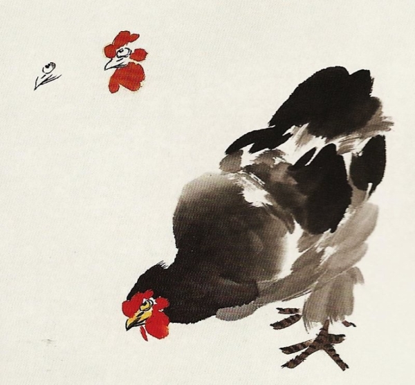 La poule en peinture chinoise xieyi