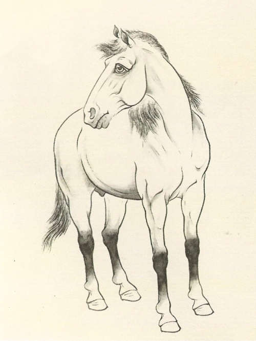 Le cheval en peinture chinoise gongbi, étape 2.