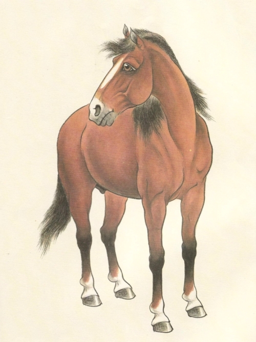 Le cheval en peinture chinoise gongbi, étape 5.