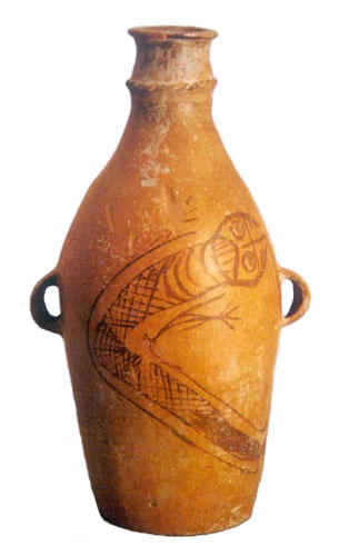 Vase avec un motif de salamandre.