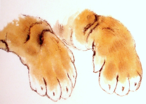 Les pattes du tigre en peinture chinoise xieyi, étape 2.