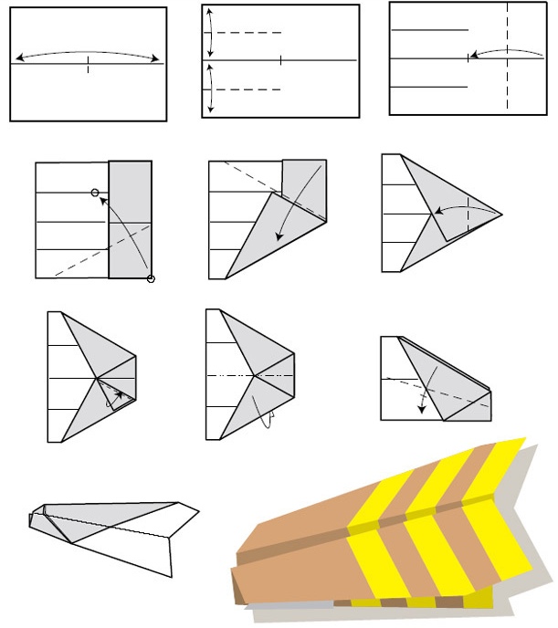 Origami d'avion delta