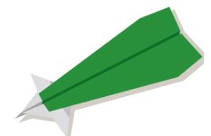 Origami airplane, mustache model