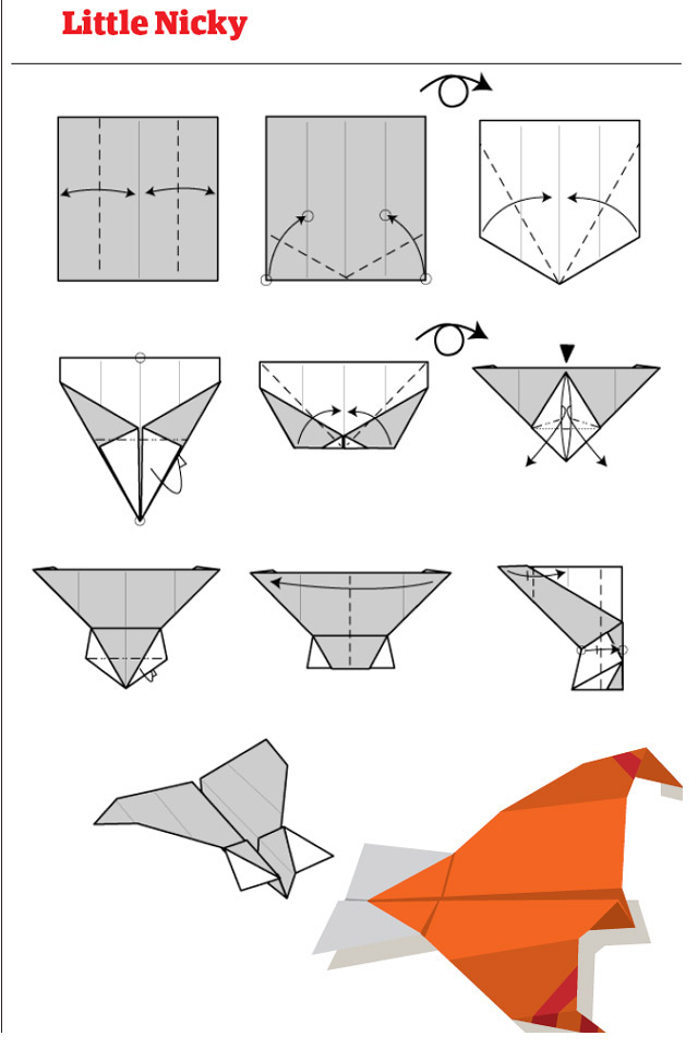 Origami d'avion, modèle Nicky