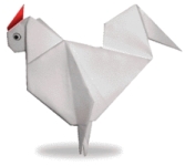 Rooster origami - menu image