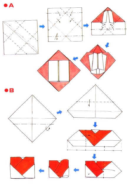 Origami d'enveloppe cœur