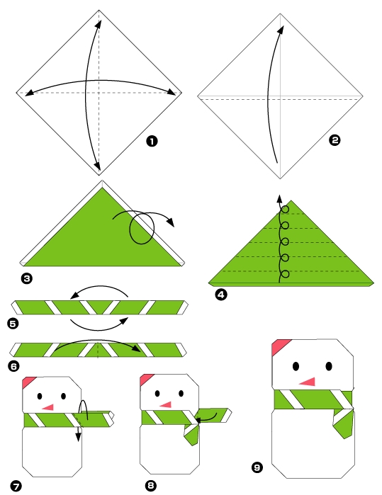 Origami de bonhomme de neige 2