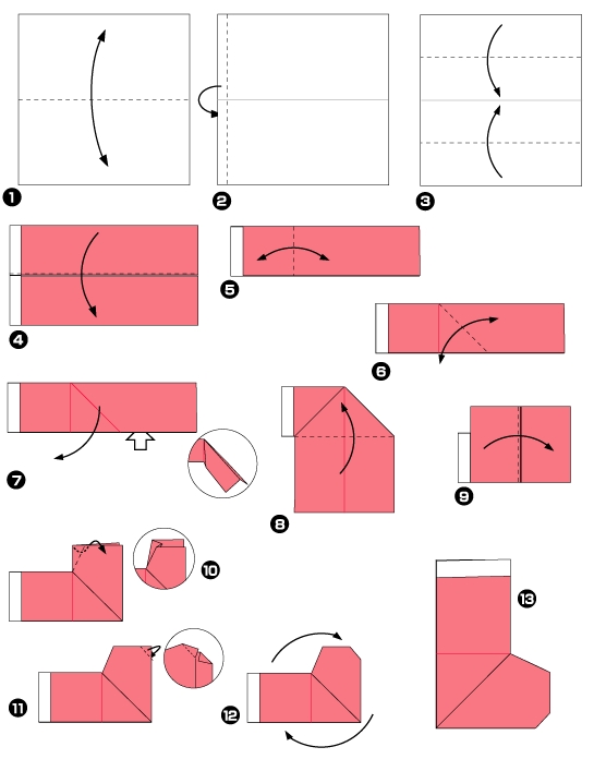 Origami de chaussette