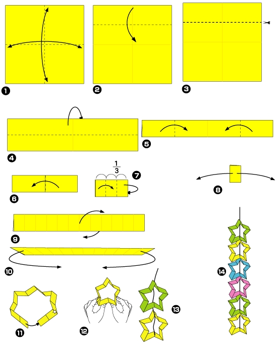 Origami de guirlande d'étoiles