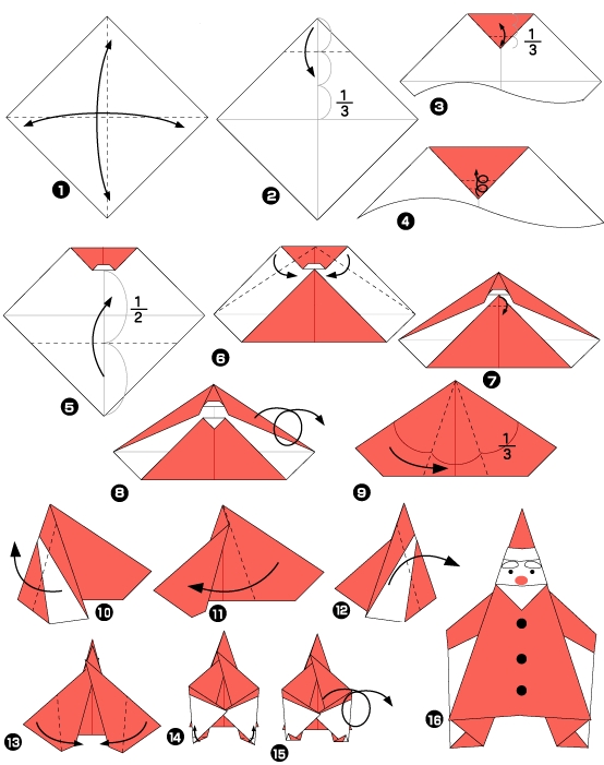 Origami de père noël