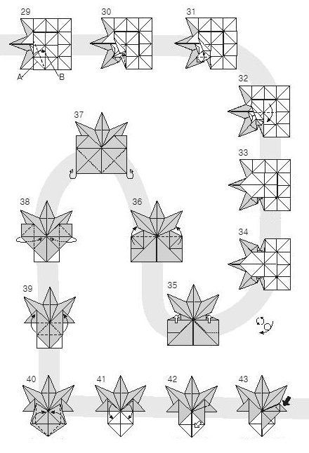 Diagramme d'origami de petites feuilles d'érable 3