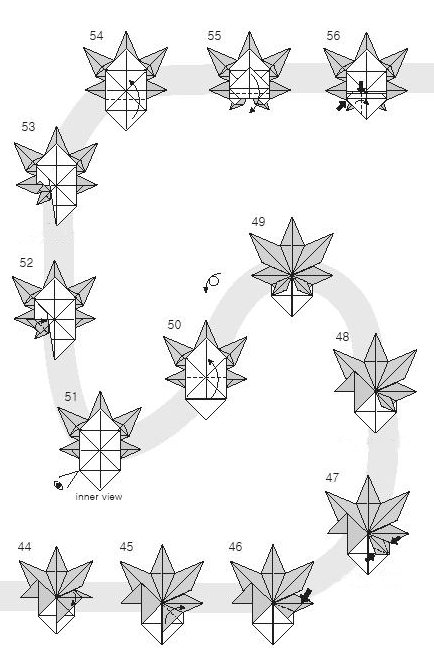 Diagramme d'origami de petites feuilles d'érable 4