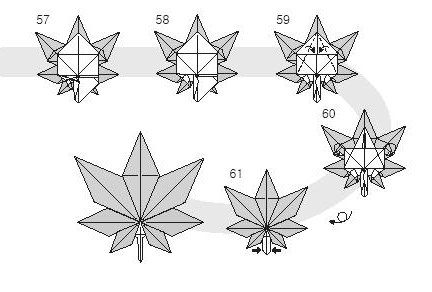 Diagramme d'origami de petites feuilles d'érable 5