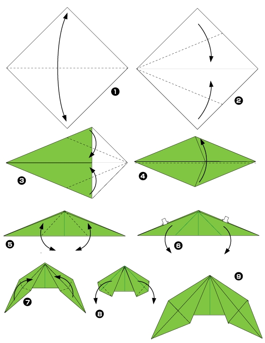 Diagramme d'origami de pivoine : la tige