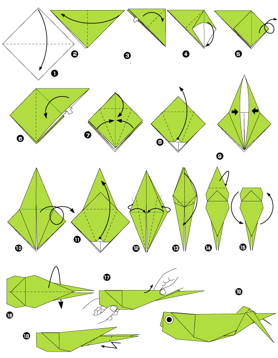 Diagramme d'origami de sauterelle