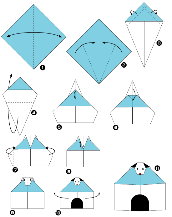 Origami de niche de chien