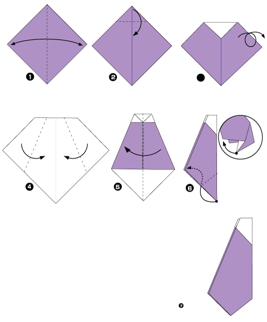 Diagramme d'origami d'aubergine
