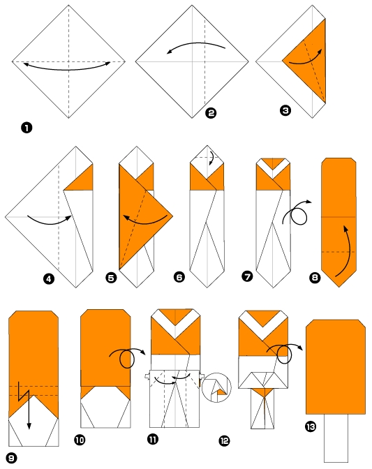 Diagramme d'origami de glace